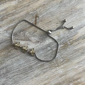 Sterling silver women made in Italy little bee bracelet expandable gold pleated